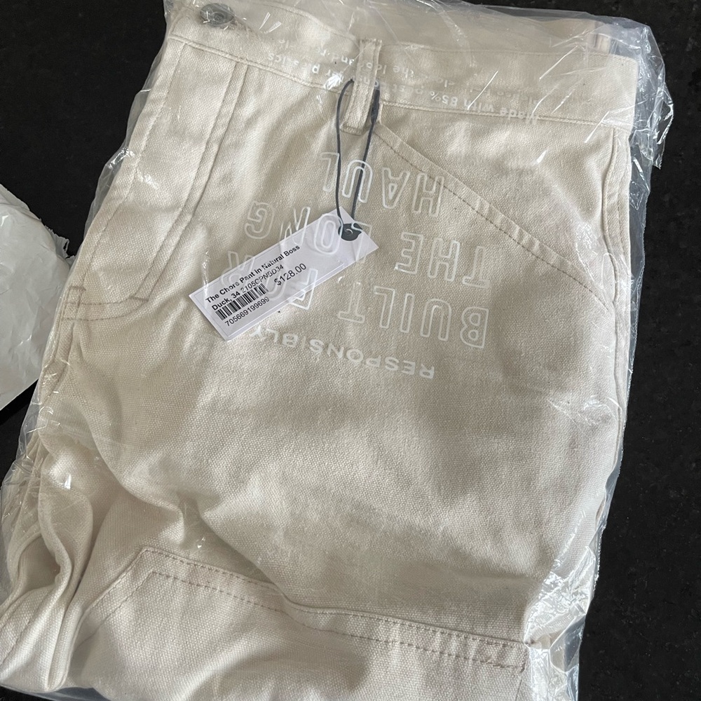 Taylor Stitch men’s Chore Pant in Natural Boss Duck size 34 NWT